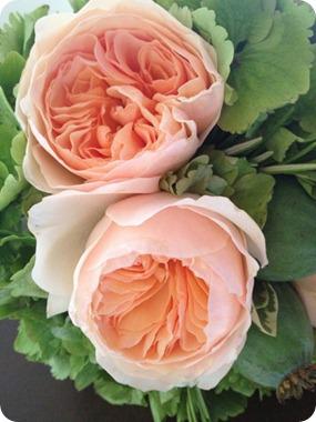 Peach David Austin Bouquet by Leafy Couture
