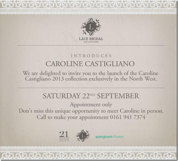 Caroline Castigliano Designer Day at Lace Bridal 