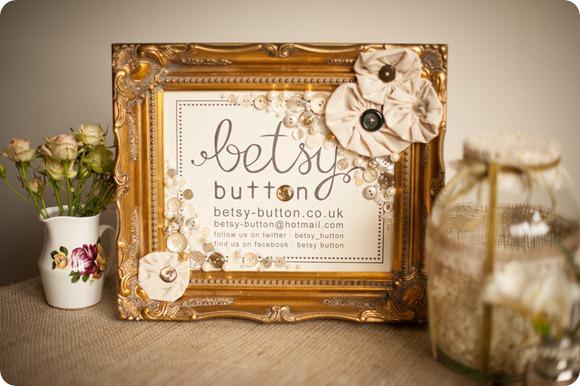 Betsy Button guilt pearl decorated frame, personalised with any quote £50